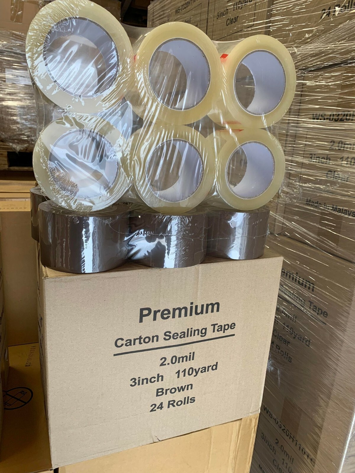 48 Rolls Clear Packing sealing Tape 3″x2ml 110 Yrd Box Shipping made in Malaysia