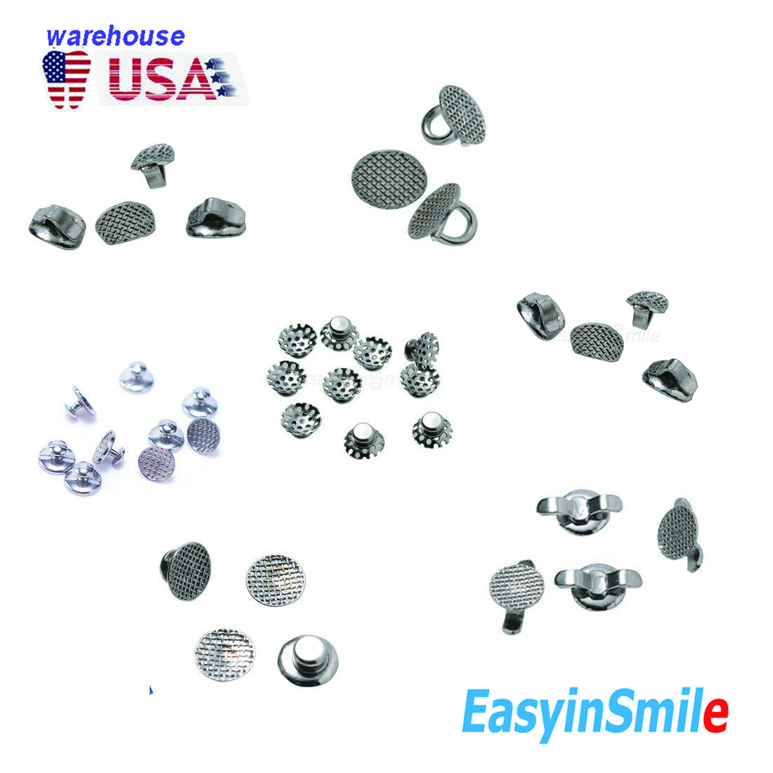 10Pcs/1PACK Dental Orthodontic Lingual Button For Bondable Round Mesh Base