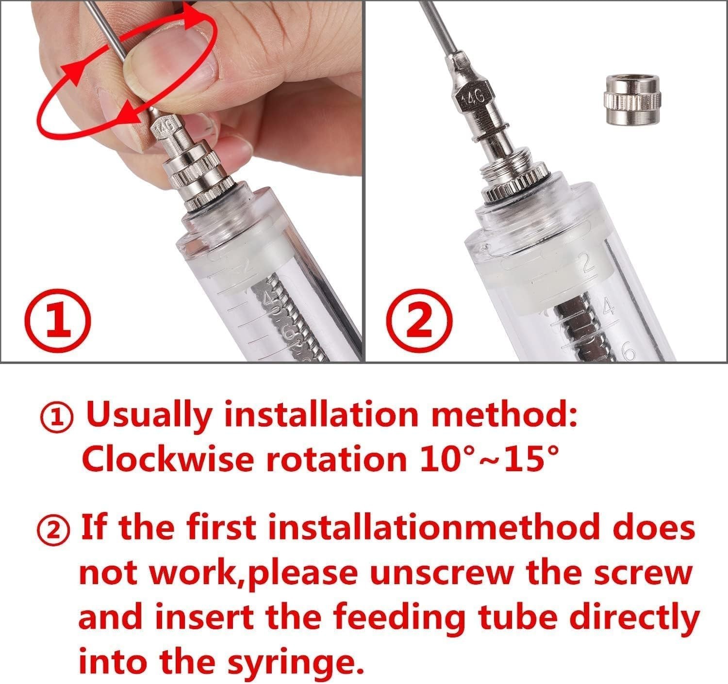 20ML Animal Drenching Syringe, 2 Nozzles, Adjustable Dosage, Reusable, Suitable