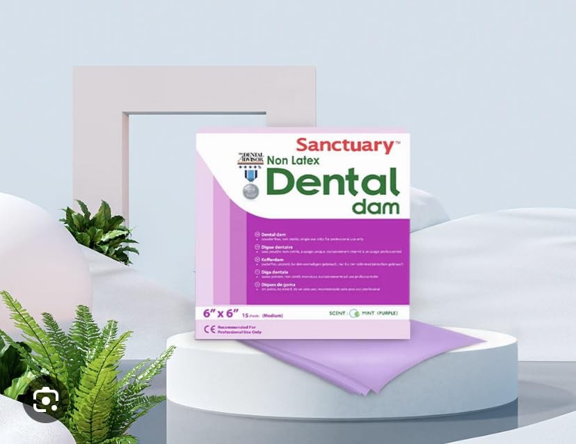(MADE IN MALAYSIA) LATEX FREE PACK OF 15 Rubber Dental Dam, Non-Latex, Medium…