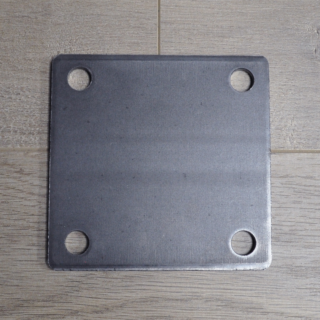 FLAT SQUARE STEEL BASE PLATES WITH 4 HOLES | 3×3 4×4 5×5 6×6 8×8 | QTY Discounts