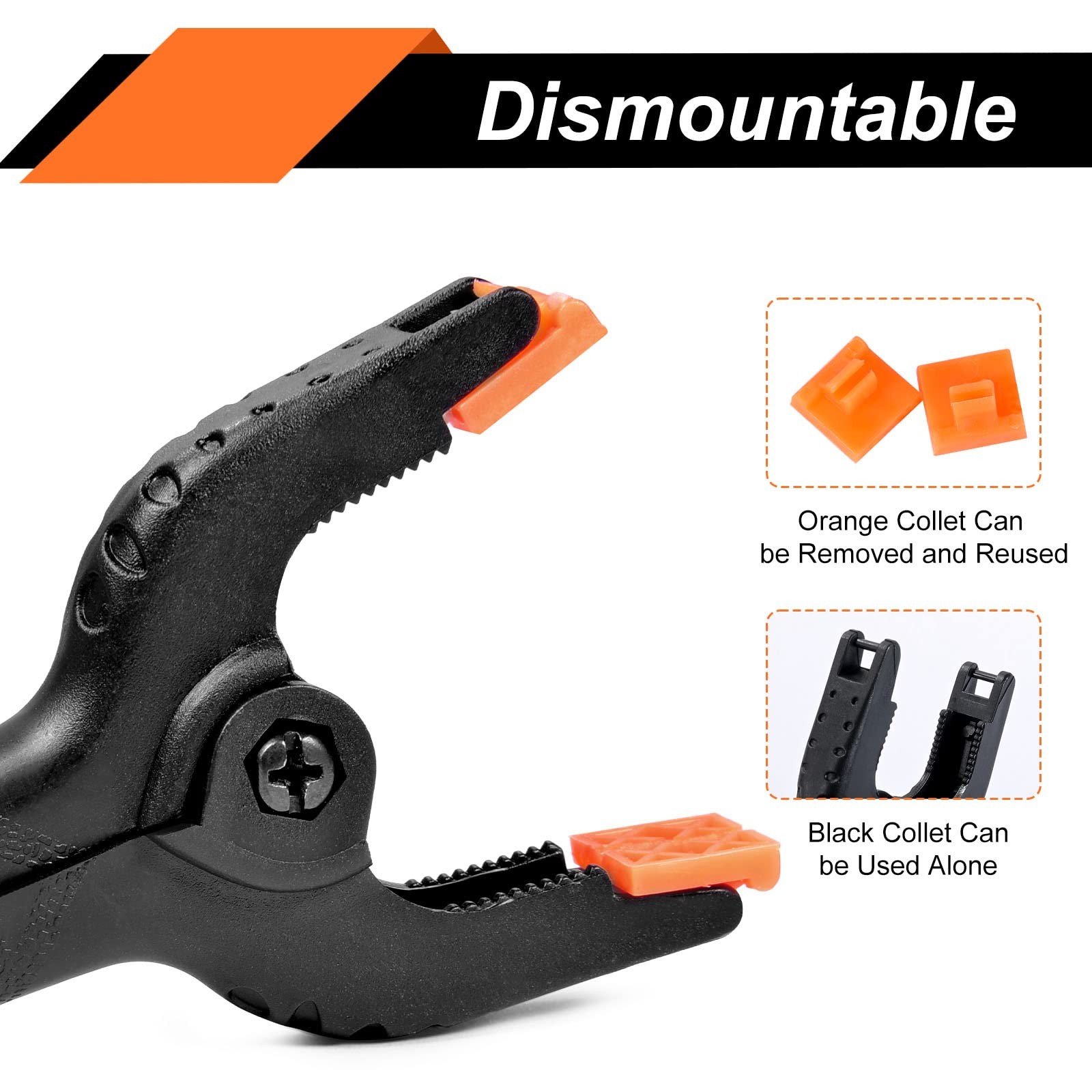 20 Packs Spring Clamps, 3.5 inch Clamps Heavy Duty Black and Orange