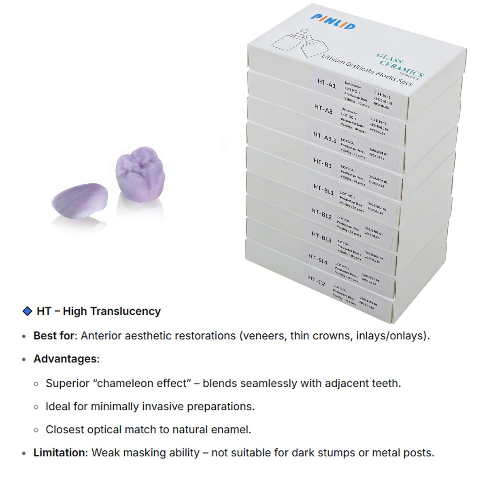 US Dental Lithium Disilicate Emax Chairside CAD/CAM Milling CEREC Inlab Blocks