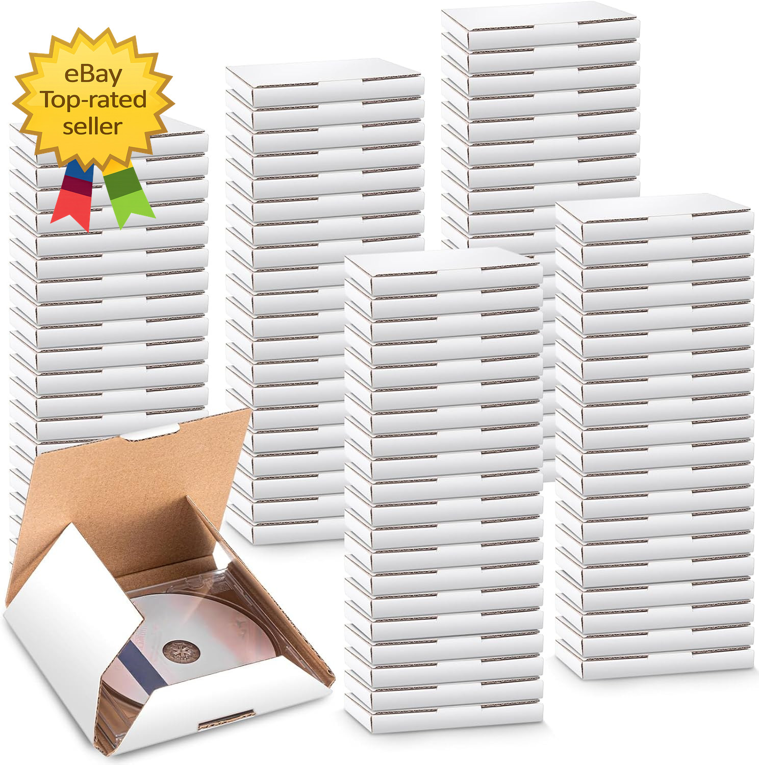 100 Pcs 5 5/8″L X 5″W X 7/16″H Cd Mailer Box Cd Shipping Boxes Corrugated Mailin