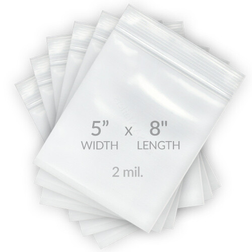 UOFFICE 1000 Reclosable Clear Poly Bags 5″x8″, 2 Mil Resealable Bags
