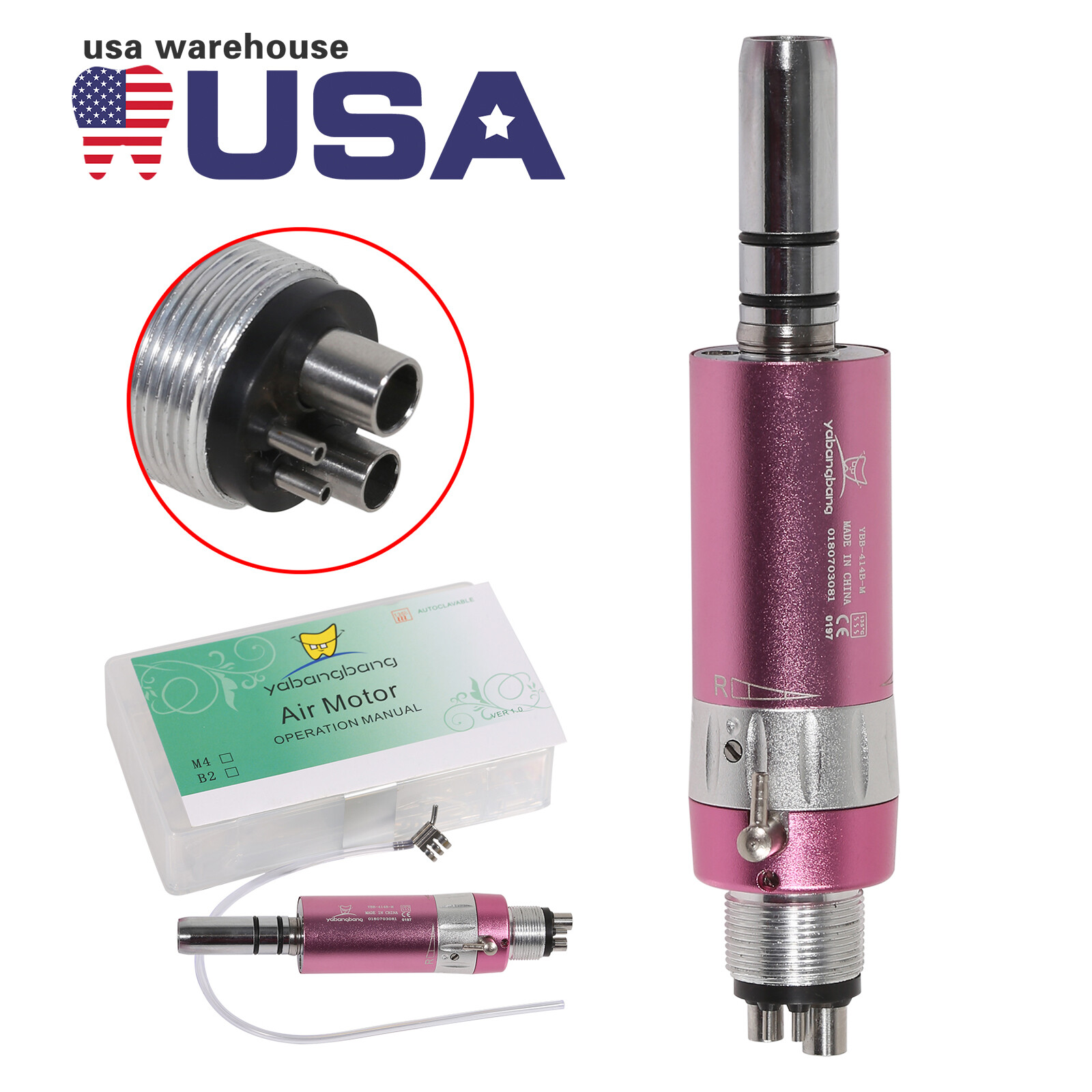 Dental Slow Low Speed E type Air Motor 2/4-Hole Micromotor Handpiece NSK Style