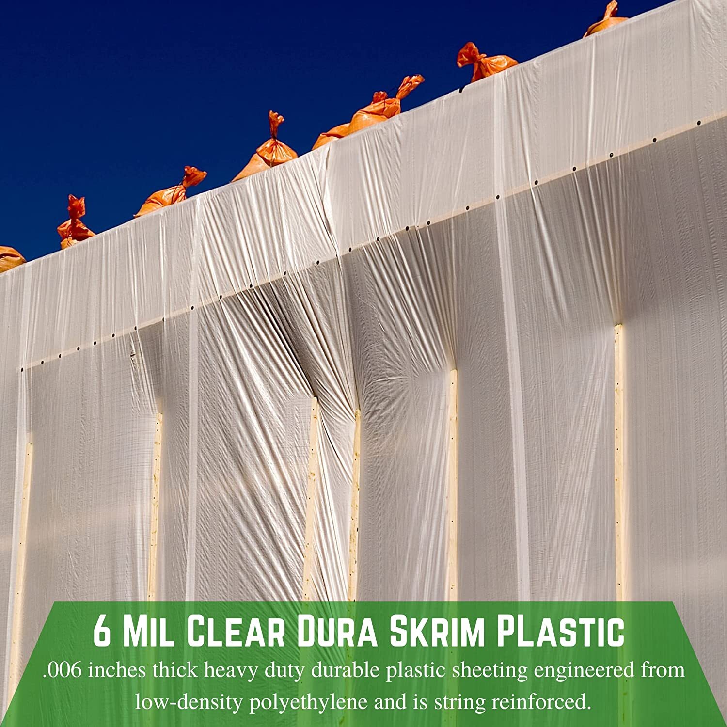 Dura Skrim 6 Mil Clear String Reinforced Plastic Sheeting