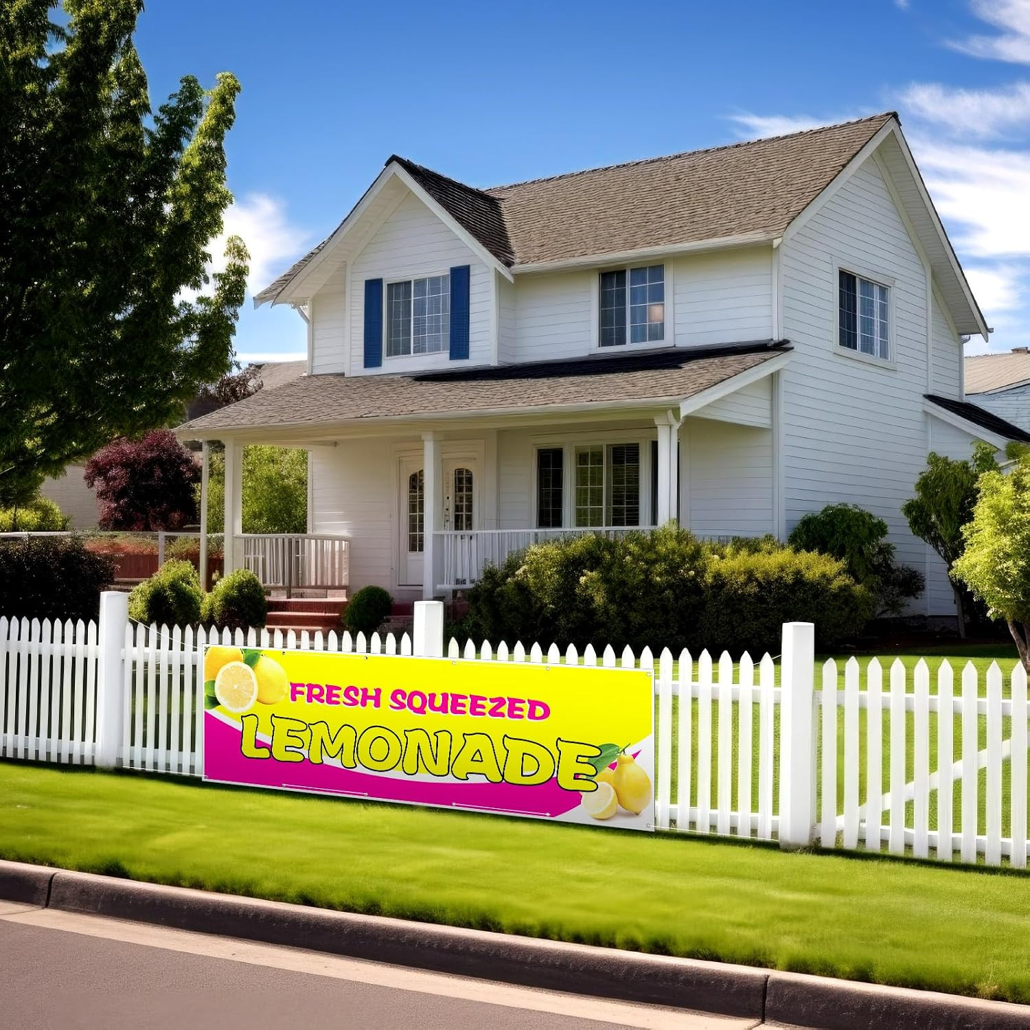 3 X 10 Ft Pink Lemonade Sign Vinyl Banner Fresh Squeezed Lemonade Stand Supplies
