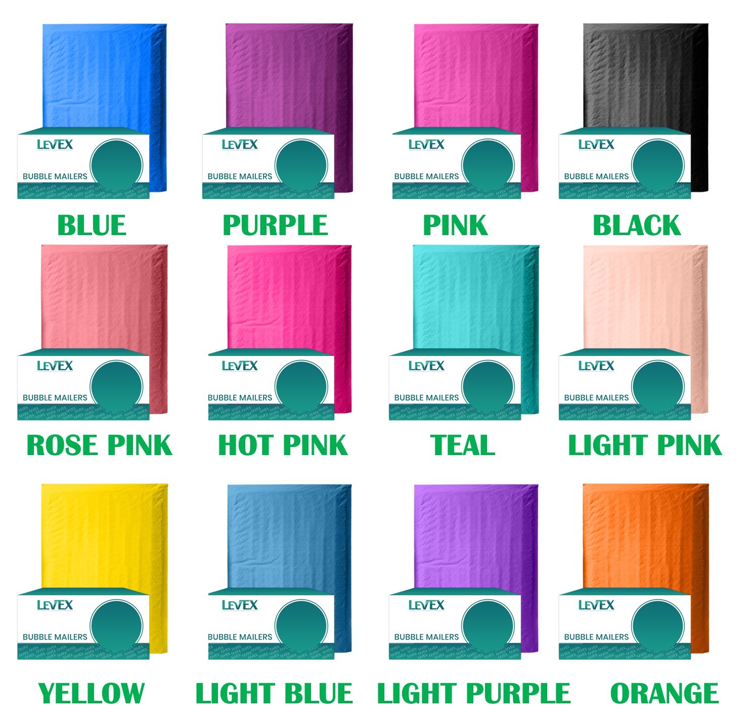 COLOR POLY BUBBLE MAILERS ANY SIZE SHIPPING PADDED BAGS SMALL MAILING ENVELOPES