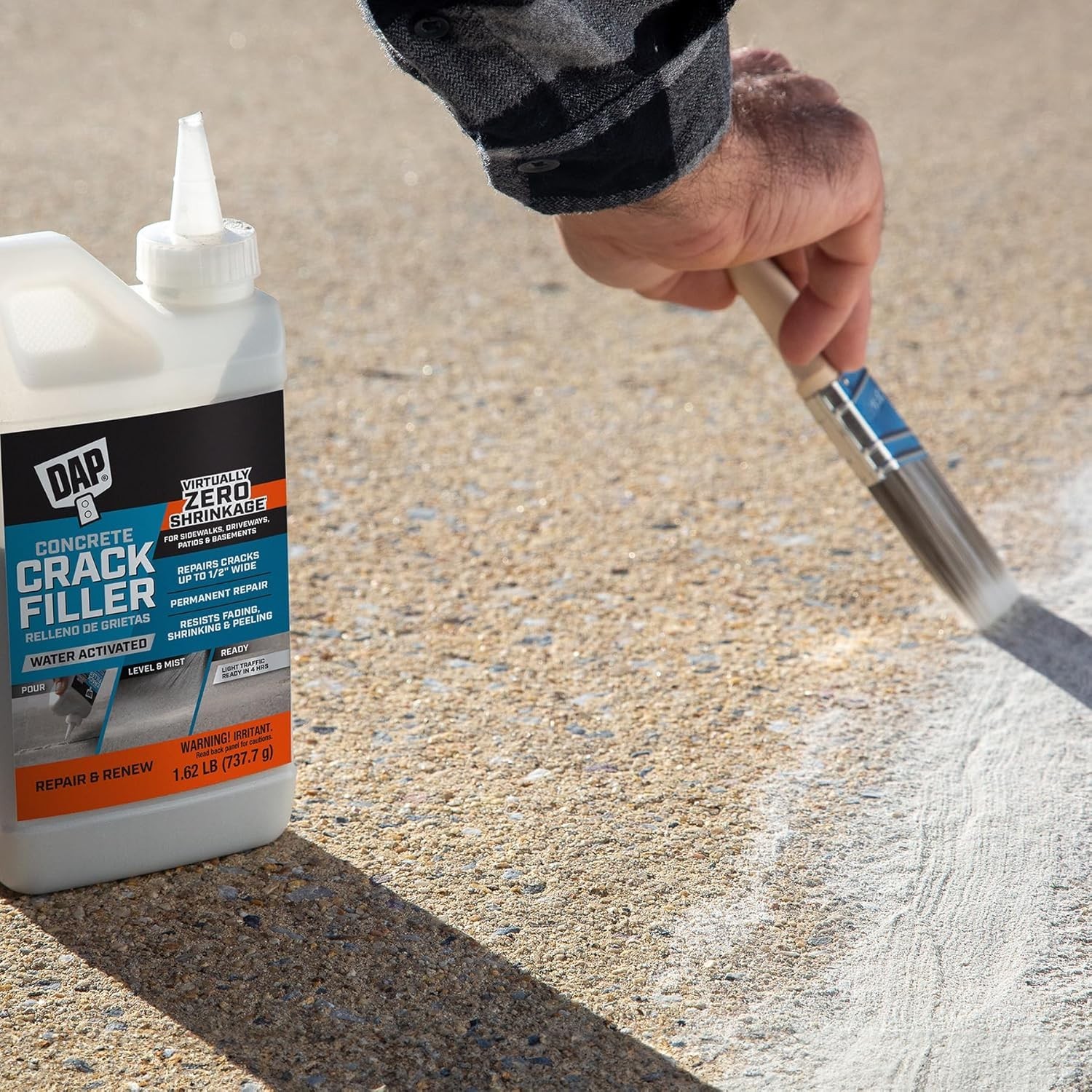 Concrete Crack Filler, Gray 16oz Dry 7079860500 DAP 7079860500 Resists Shrinkage