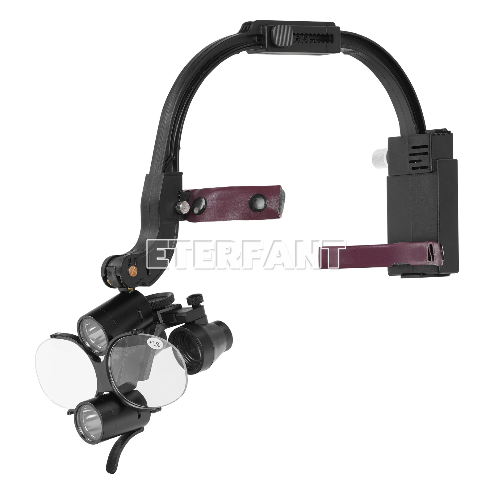3.5X Dental Surgical Headband Binocular Loupes with 5W LED Head Light 2 Leds