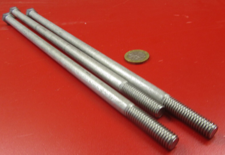 18-8 Stainless Steel Bolt, PT, 3/8″-16 x 11.0″ Length, 3 pcs