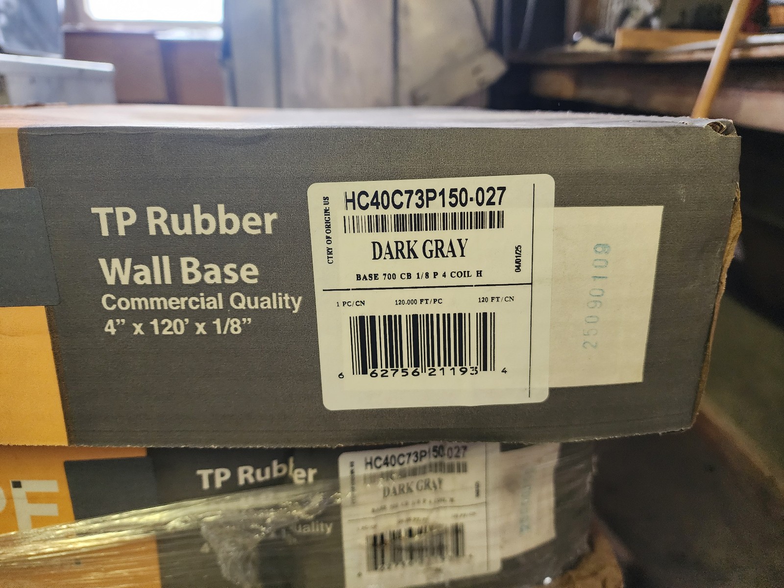 Roppe 700 Series TPR 1/8 in x 4 in x 120 ft TP Rubber Wall Base