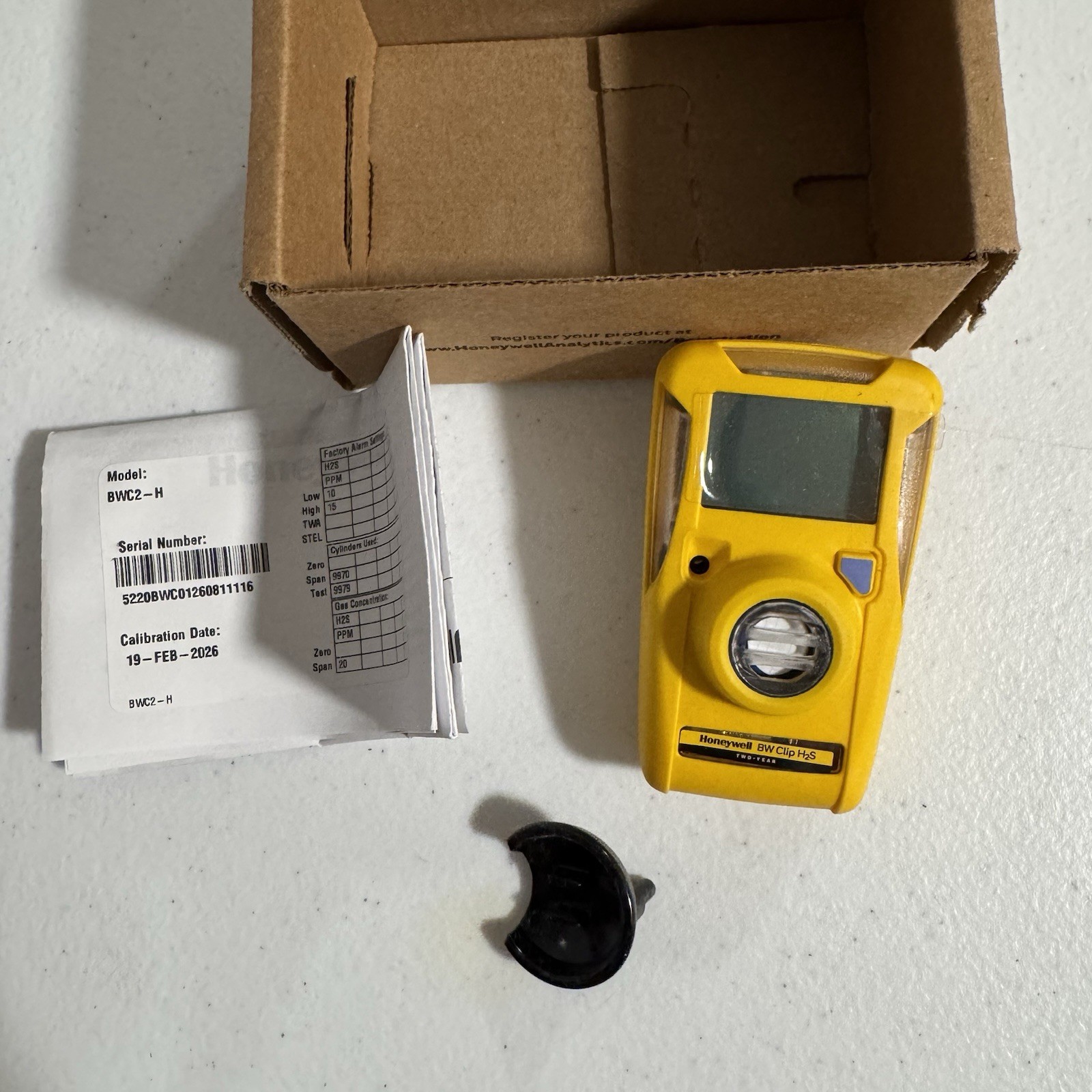 NEW H2S Monitor Honeywell BWC2-H H2S Single Gas Detector 2-Year Portable Monitor