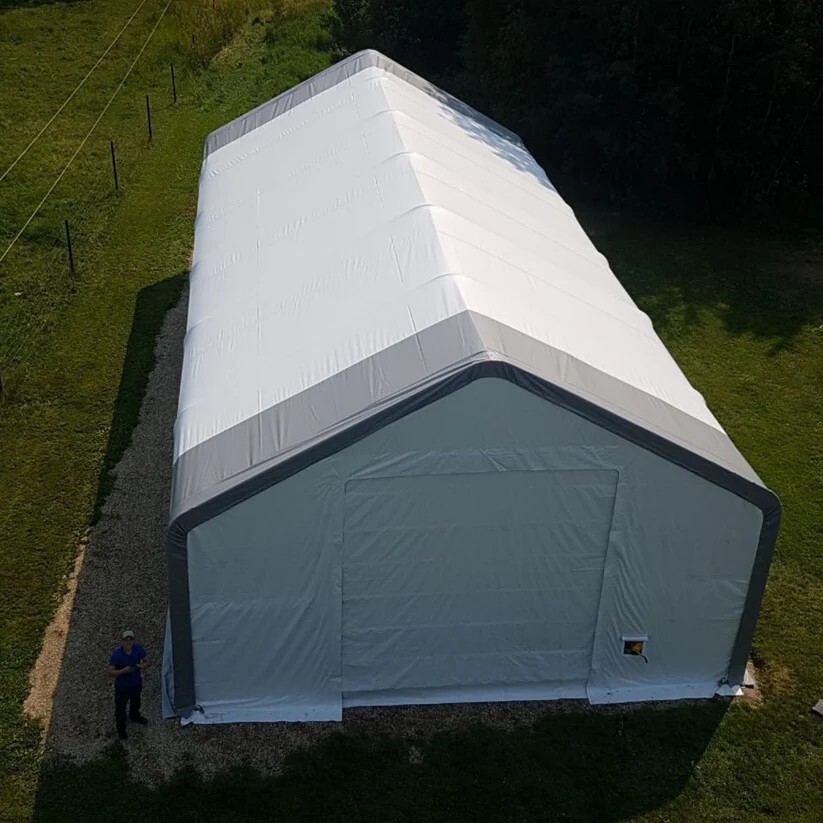W30’xL80’xH20′ Double Truss Storage Shelter 22OZ PVC Canvas Building Shelter