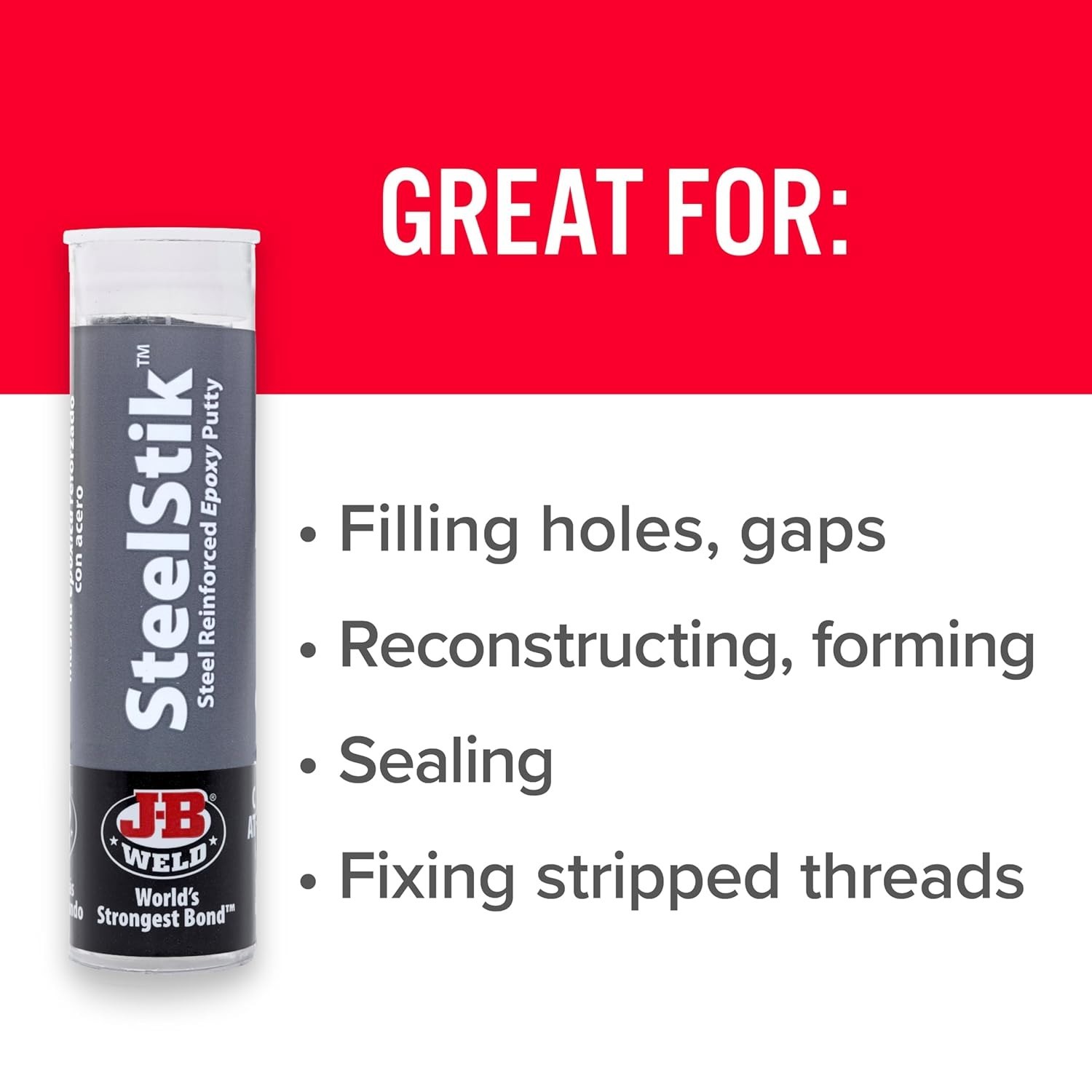 Steel Reinforced Epoxy Putty Stick – 1 Hour Cure, Waterproof, Dark Grey