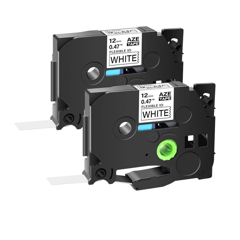 2 PK Black on White Compatible Brother TZeFx231 Tz Tze Fx231 Flexible Label Tape