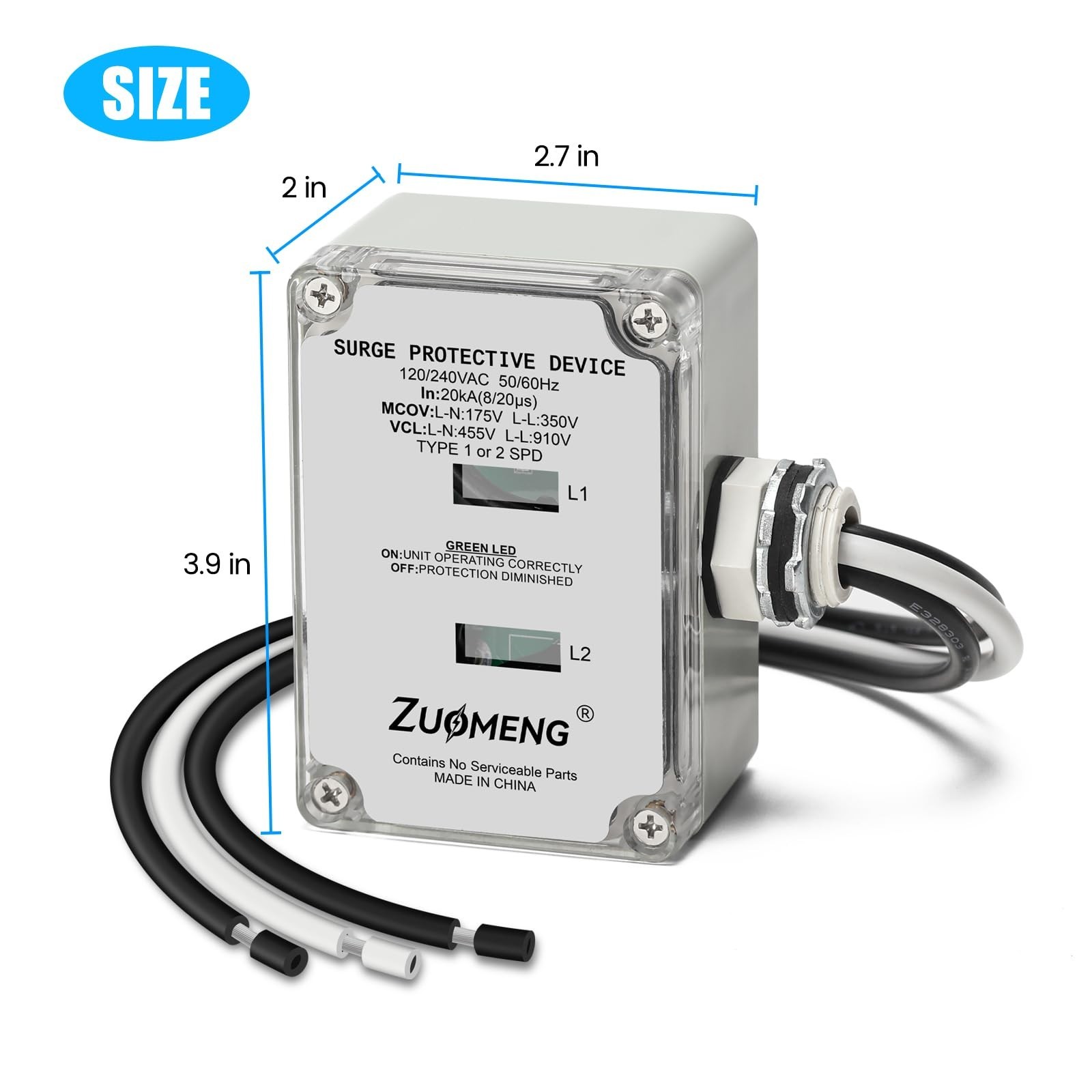 HVAC Surge Protector, Zuomeng 120/240VAC Universal Air Conditioner Surge Prot…