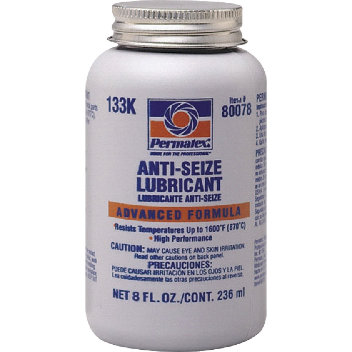 PERMATEX 8 Oz. Brush-Top Bottle Anti-Seize Lubricant 80078 Pack of 12 PERMATEX