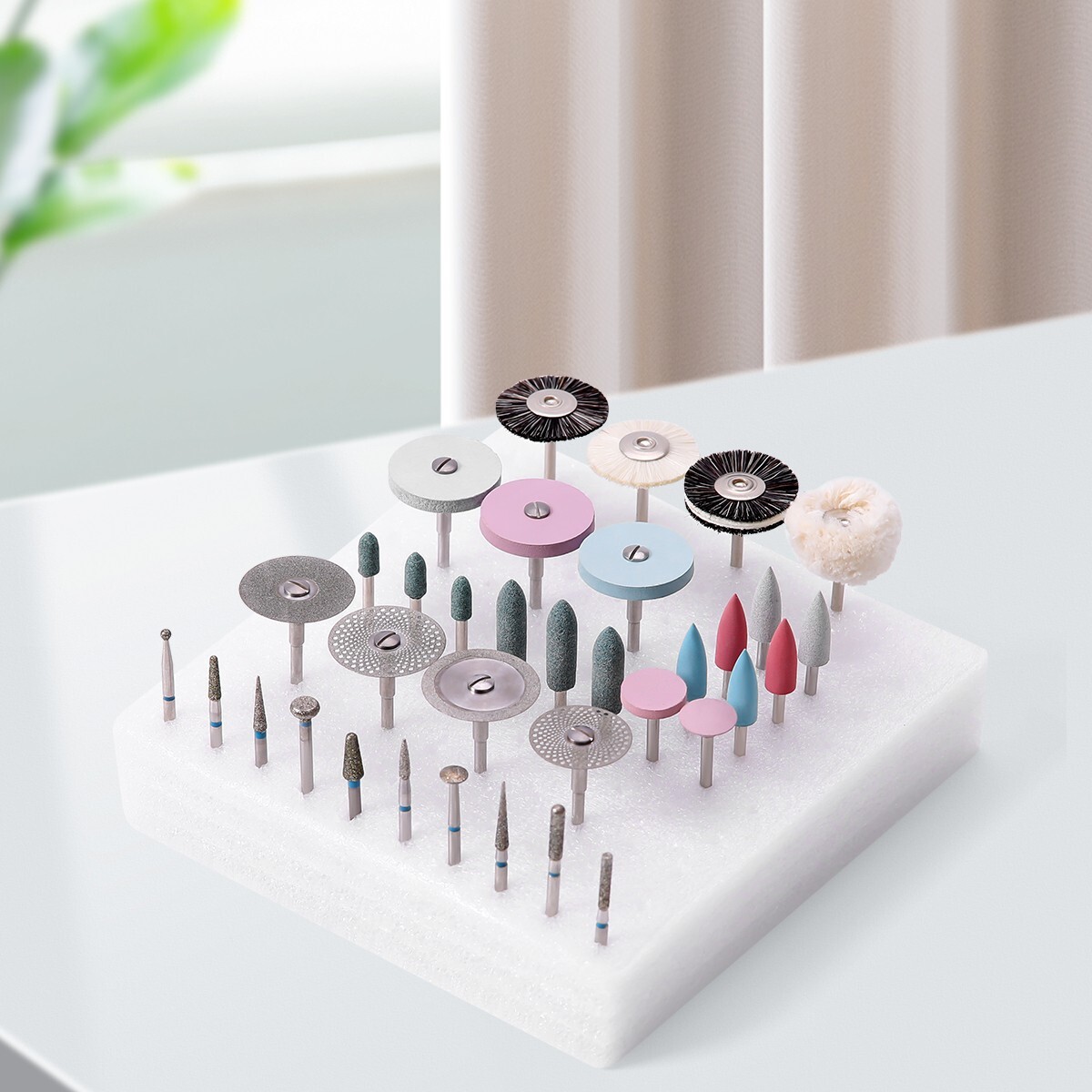 35Pcs Dental Lab Polishing Kit For Ceramics Porcelain HP 2.35mm Handpiece Burs