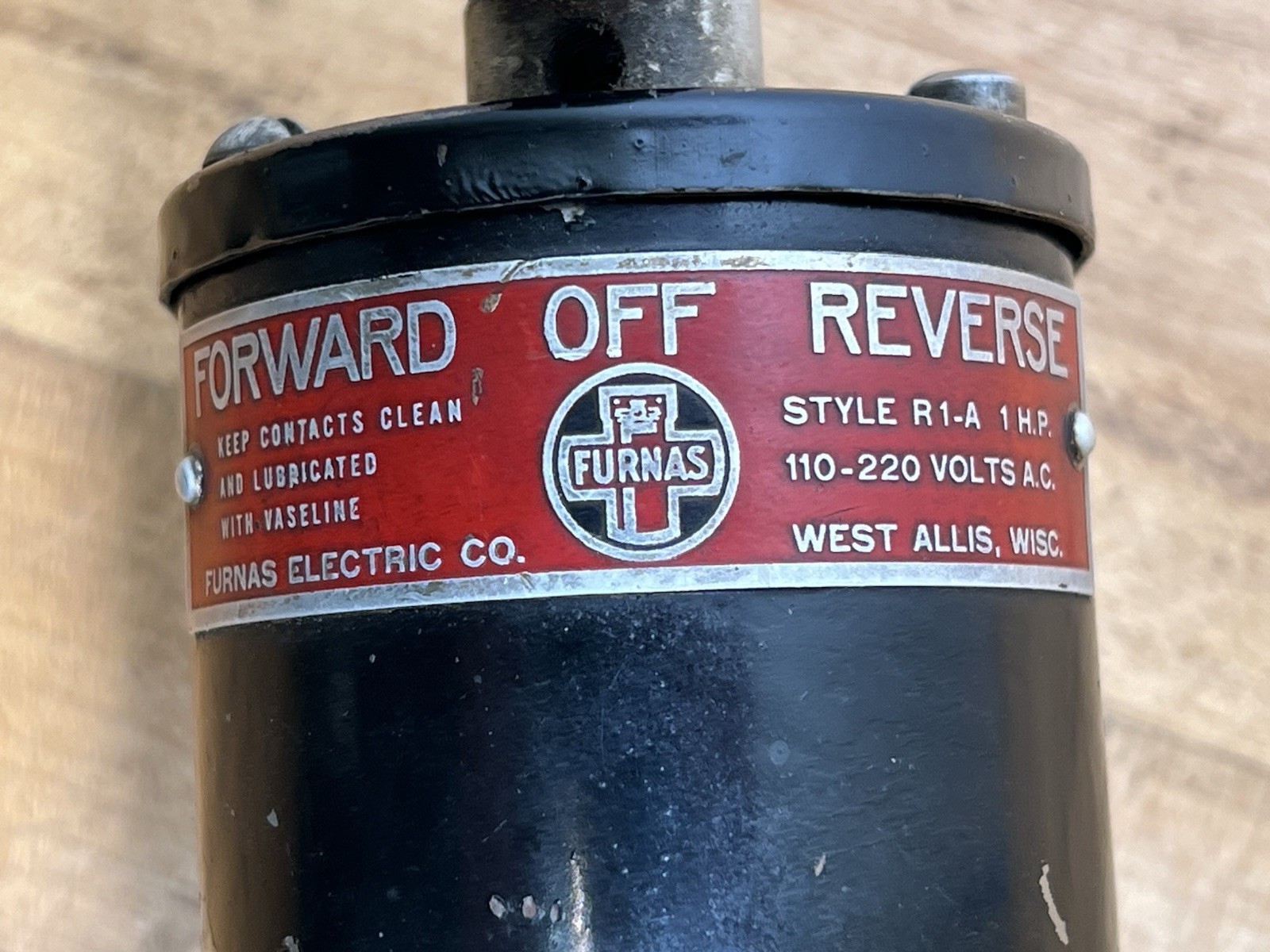 Furnas R1-A Reversing Drum Power Switch – 1 HP – 110-220 Volts AC – Made In USA