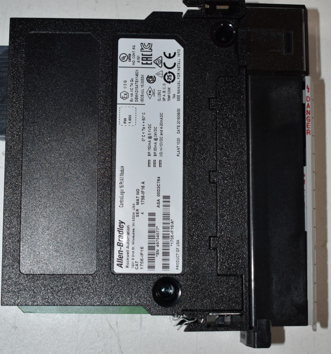 1756-IF16 ALLEN BRADLEY CONTROLLOGIX ANALOG INPUT MODULE SER A 2016/17/19