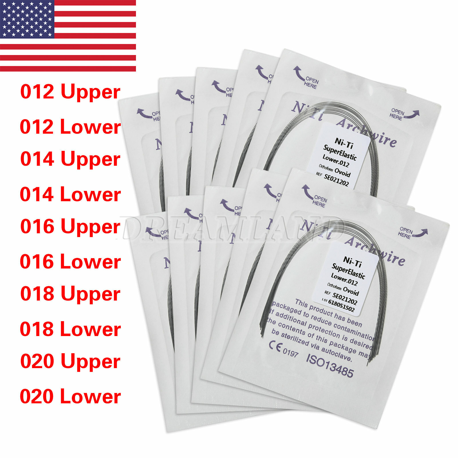 1-50 packs Dental Orthodontic Super Elastic Niti Arch Wire Round Ovoid Form OCA