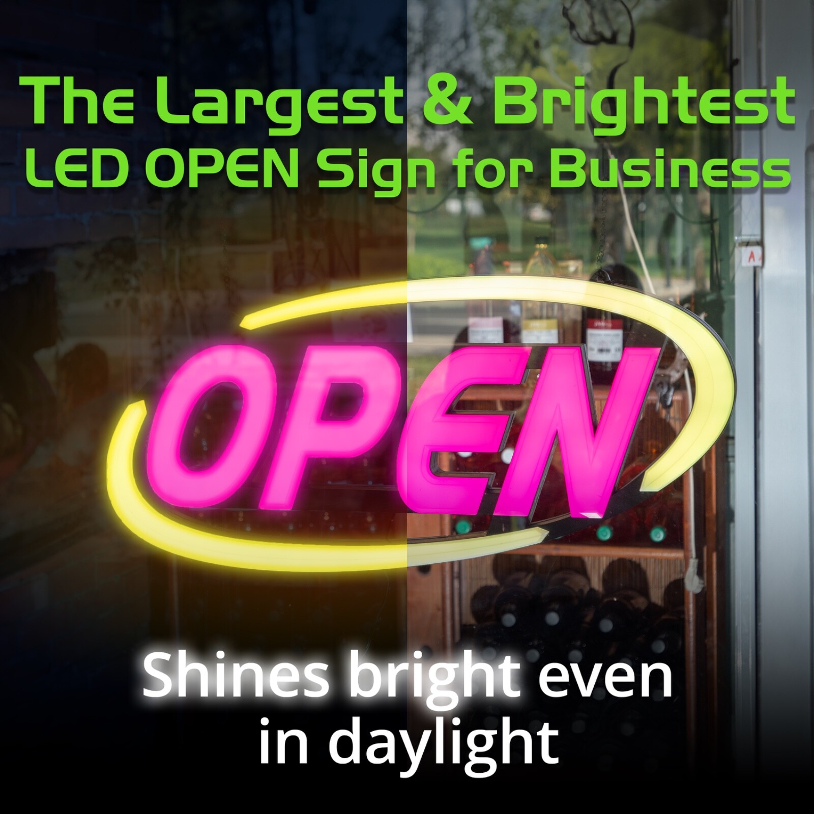 Led Open Sign for Business – Stand Out with 64 Super-Bright Color Combos to Matc