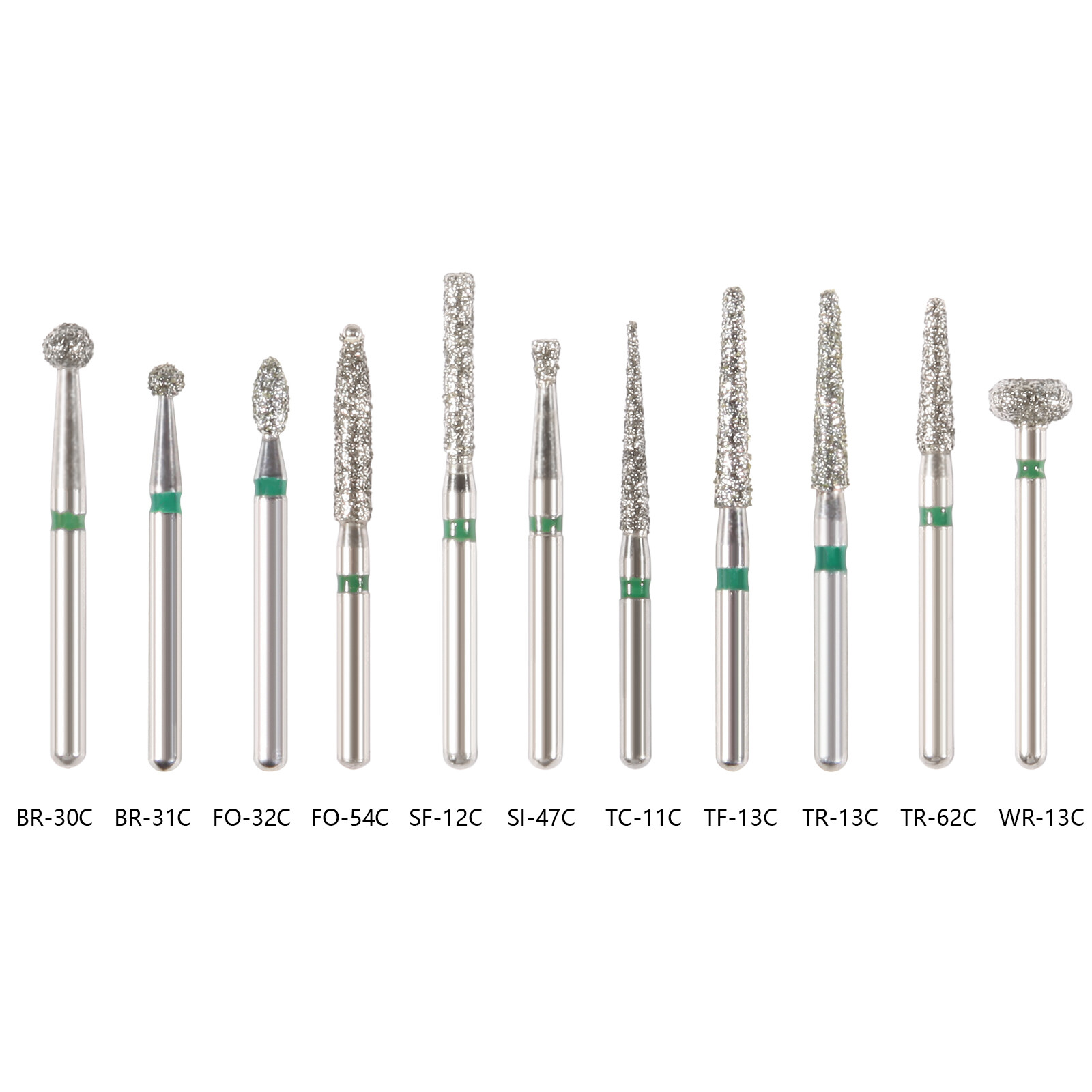 100pcs SANDENT Dental Diamond Burs For High Speed Handpiece Friction Grip 1.6mm