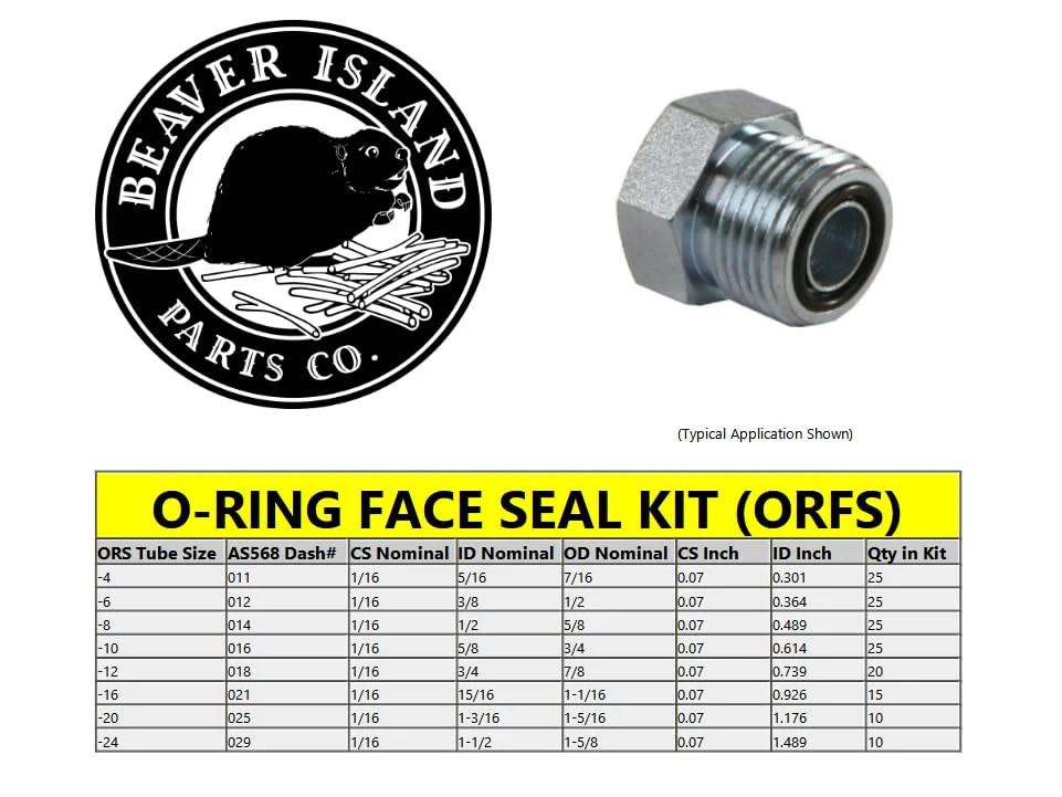 Hydraulic O-Ring Kit FACE ORFS Fittings 155 Pieces (8 Common Sizes) SAE Buna-N 9