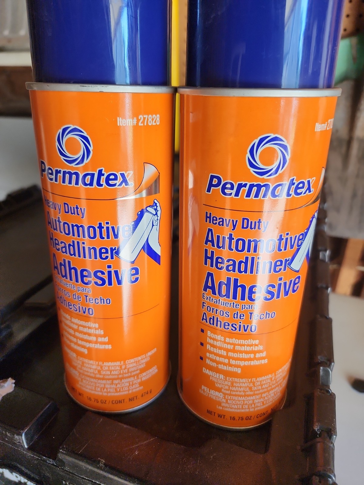 Permatex 27828 Heavy Duty Headliner & Fabric Adhesive 16.75oz Spray 2 Pack