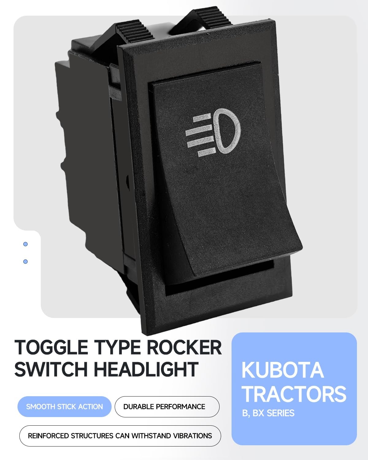 Toggle Rocker Switch Headlight, Kubota B, BX, TG, GR Series, K1122-62212