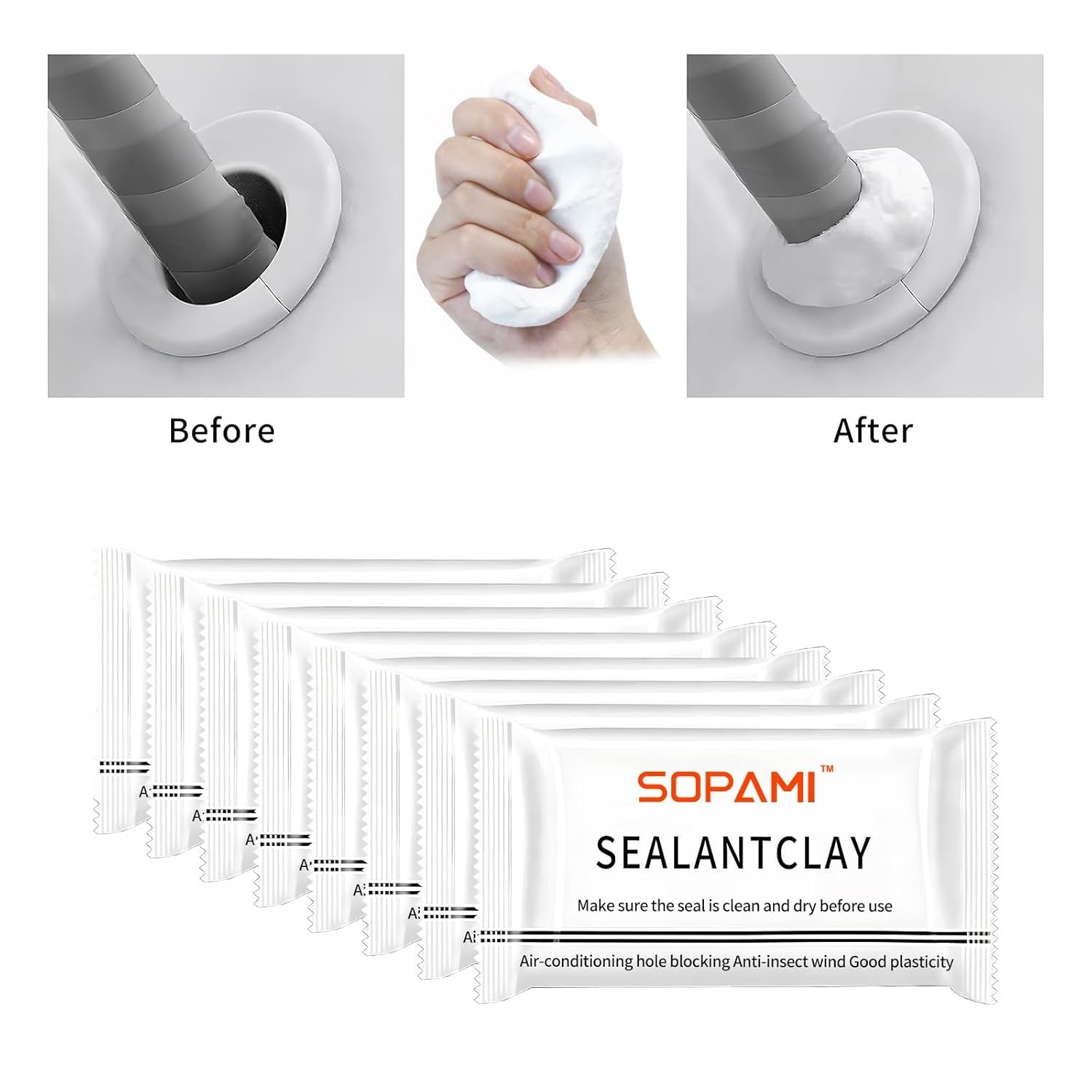 10-Pack White Waterproof Sealant Putty – Quick Mending Mud & WHITE