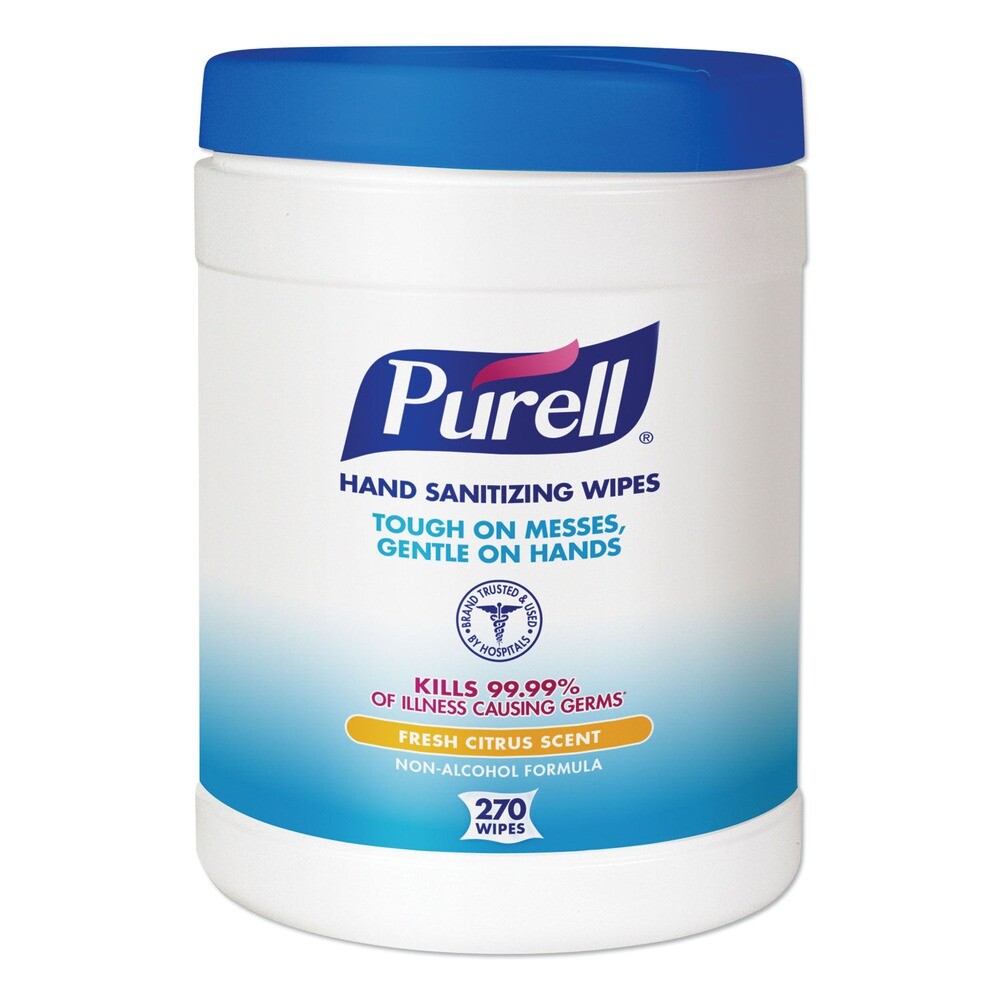 Purell 911306EA 6.75 in. x 6 in. Sanitizing Hand Wipes – Fresh Citrus, White New