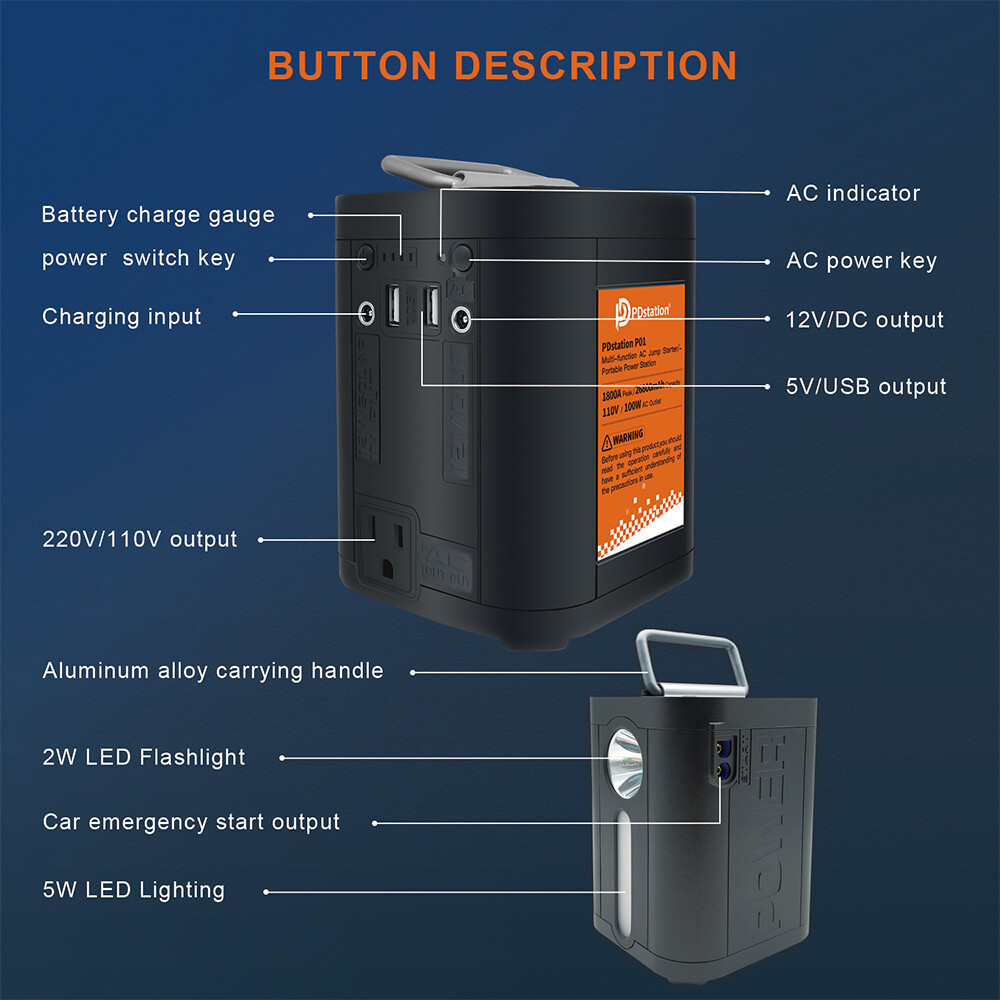 Power Bank Super Multi-Function Battery USB Portable Power Station LED 26800mAh