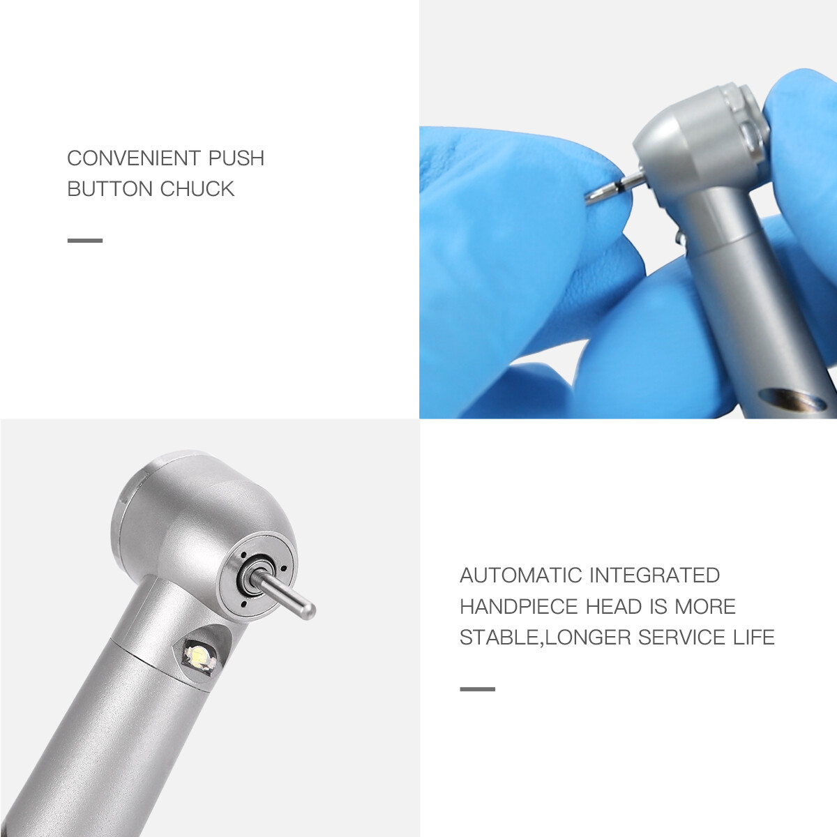 AZDENT Dental Low Speed Straight/Air Motor/Contra Angle Handpiece 2/4 Holes