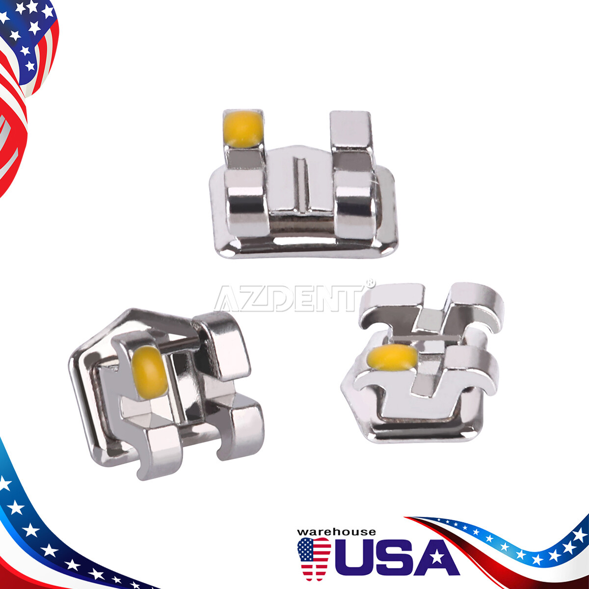 US Dental Orthodontic Bracket Brace Mini /Standard Roth/MBT.022/.018 Hook AZDENT