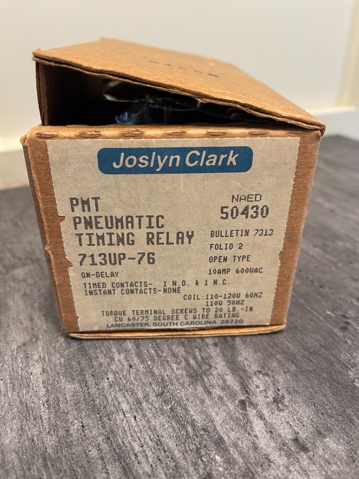 *NEW* Joslyn Clark 713UP-76 PMT Pneumatic Timing Relay