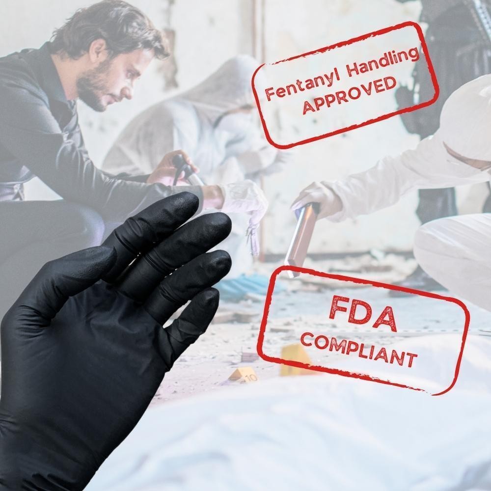 Large, 6 MIL Textured Black Nitrile Exam Powder-Free Gloves 1000 Pieces