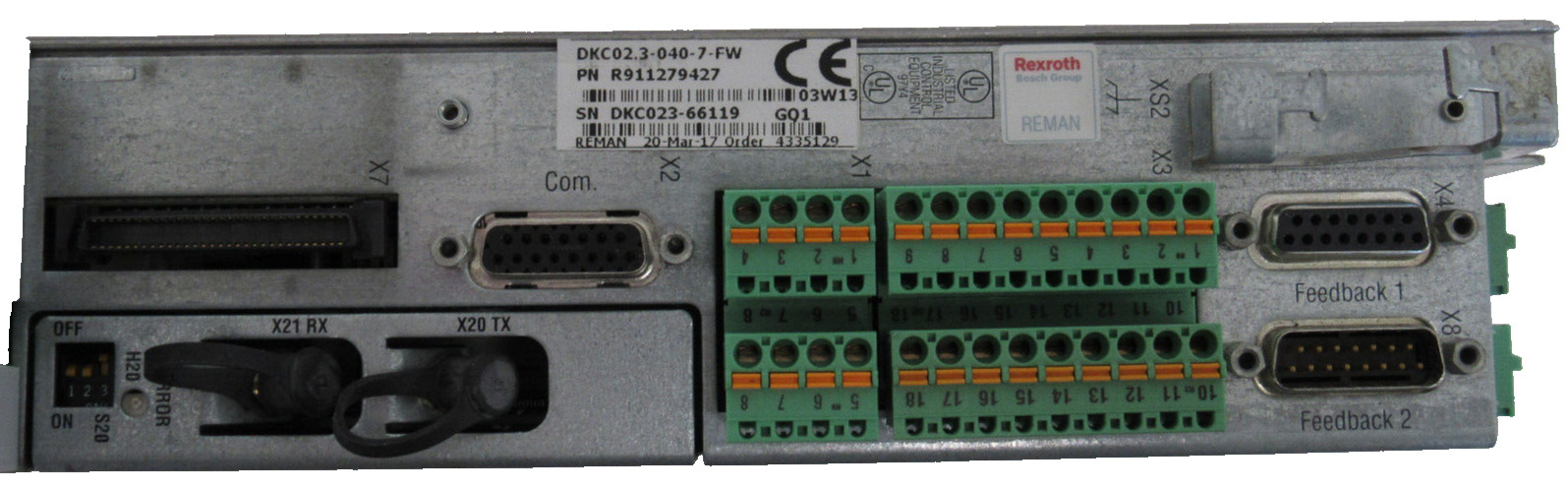 BOSCH DKC02.3-040-7-FW SERVO DRIVE (REXROTH REFURBISHED)