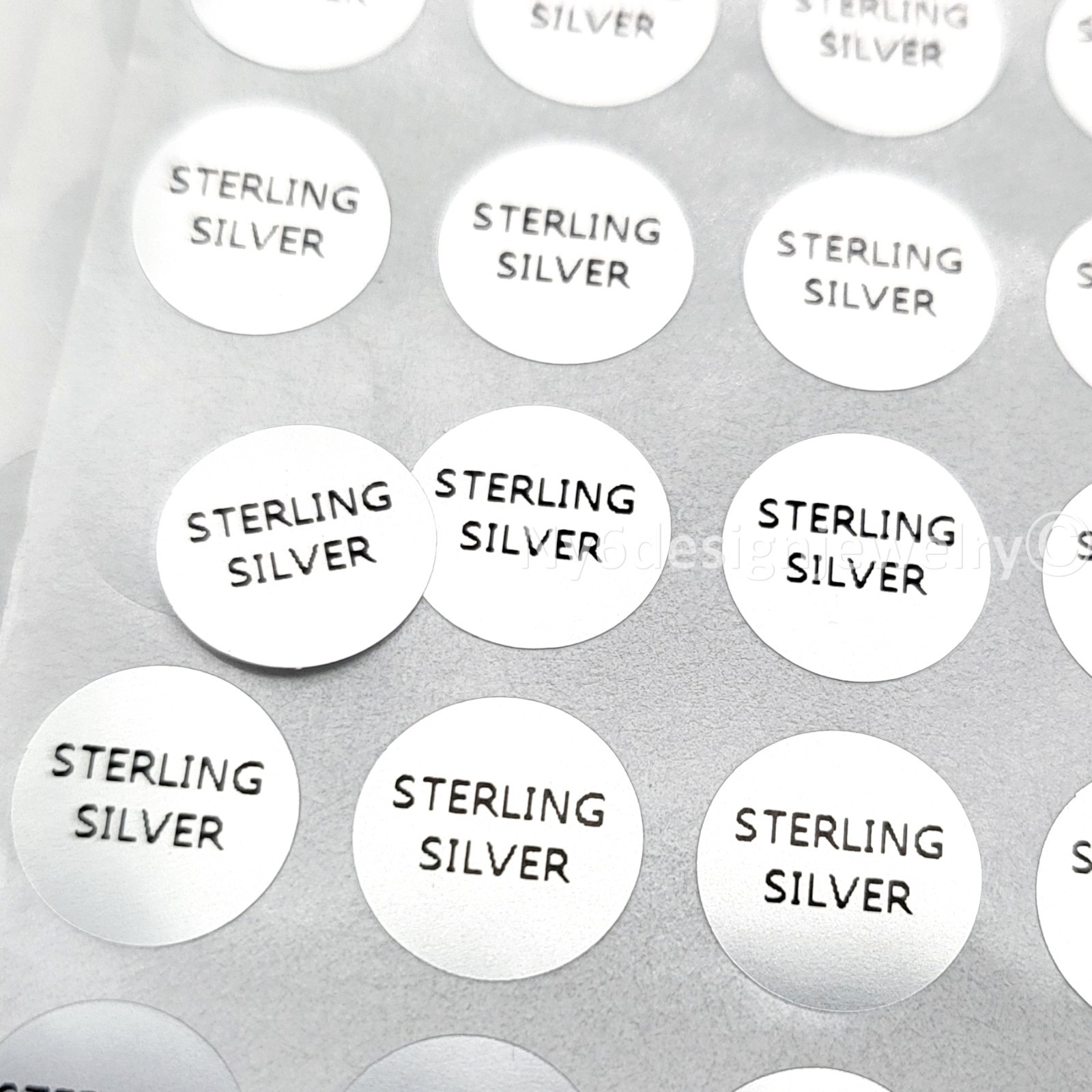 300 pcs “STERLING SILVER” Adhesive Labels – 10mm Round Stickers for Jewelry