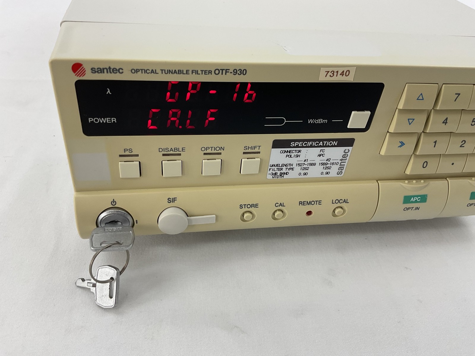 Santec OTF-930 Tunable Optical Bandpass Filter 1527-1610nm C+L Band DWDM GPIB