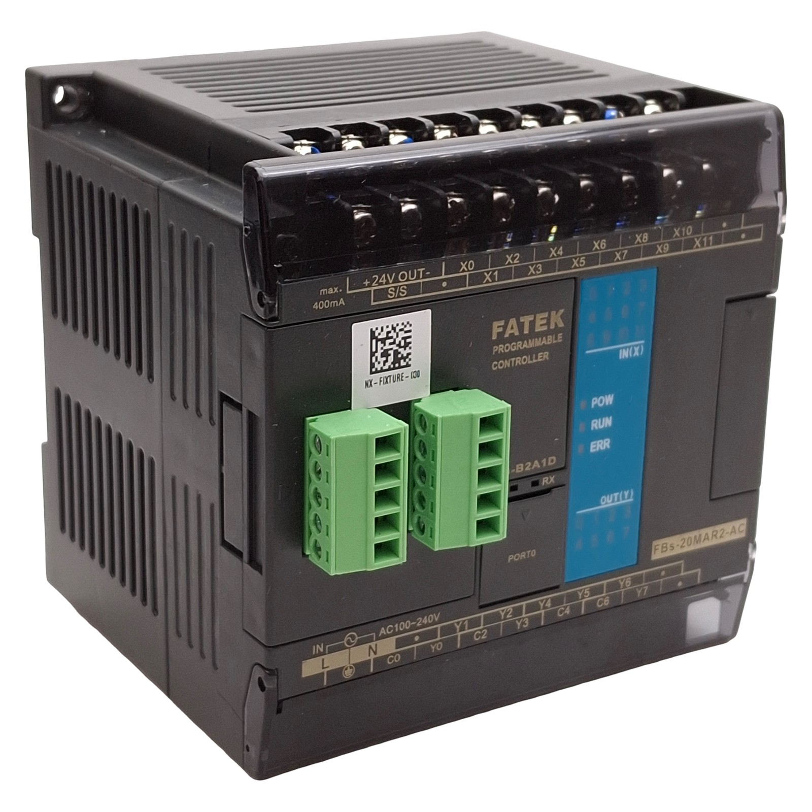 FATEK FBs-20MAR2-AC Programmable Controller, 12-Input, 8-Output, 100-240VAC