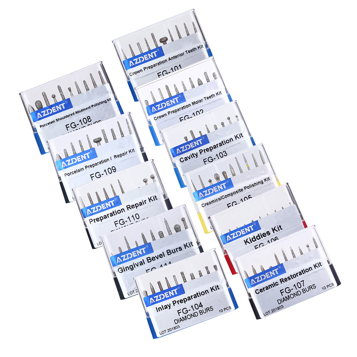 AZDENT Dental FG Diamond Burs Drill For High Speed Handpiece Polishing/Composite