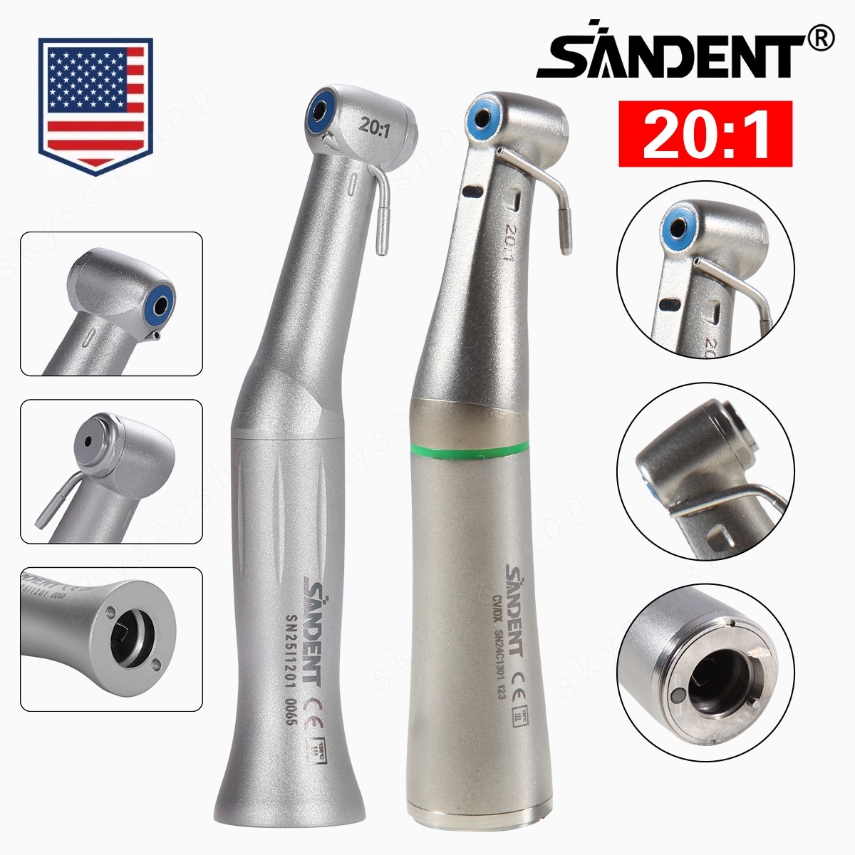 Dental Implant Handpiece 20:1 (LED) Contra Angle Fit NSK Implant Motor