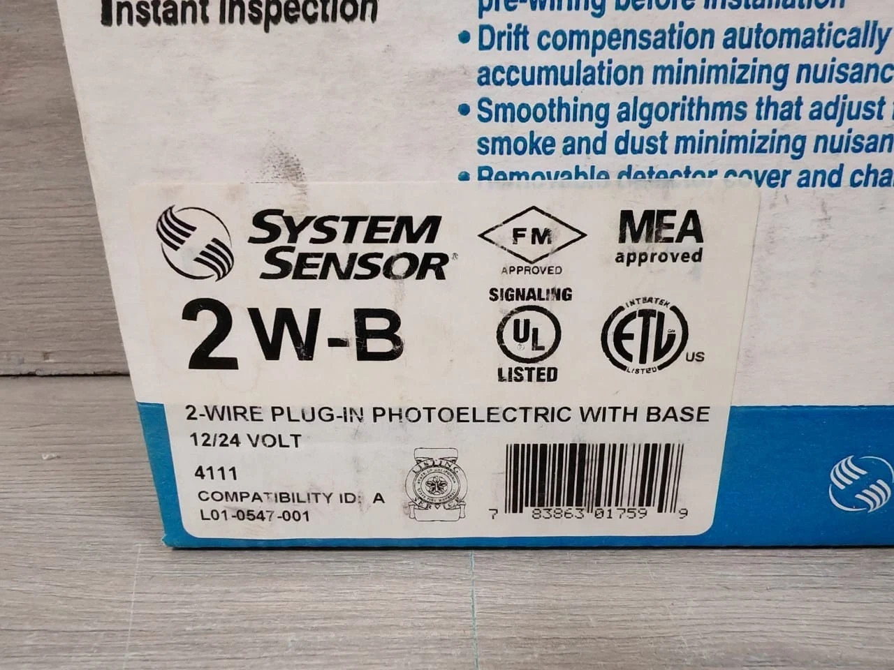 LOT 2PCS. SYSTEM SENSOR 2W-B 2WIRE PLUG-IN PHOTOELECTRIC W/ BASE SMOKE DETECTOR