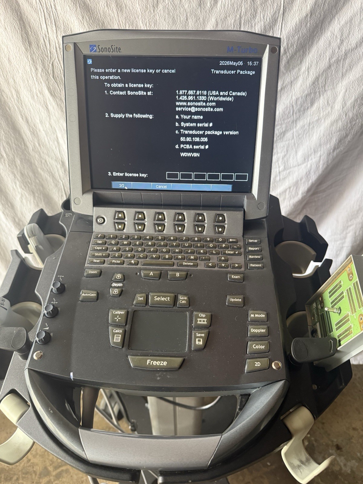 SonoSite M-turbo Portable Vet Ultrasound w/ C11x & P21x Transducer Probe