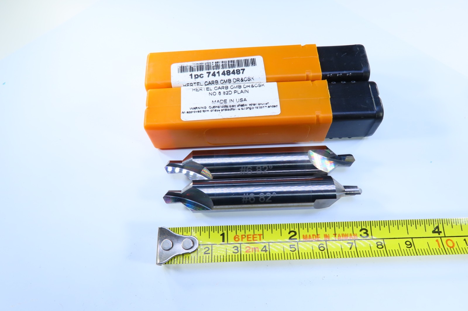 LOT ( 2 PCS ) NEW #6 SOLID CARBIDE HERTEL USA CENTER DRILLS CTSK CUTTING TOOLS