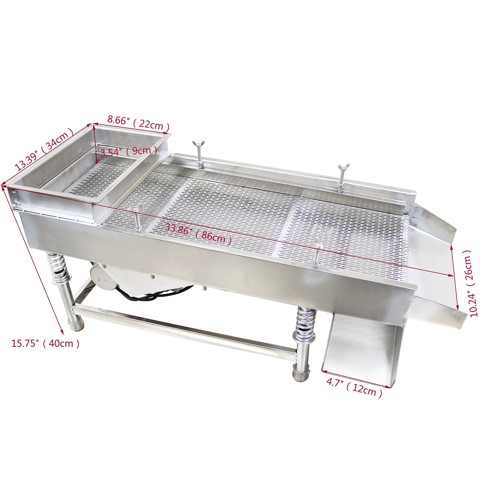 Stainless Steel Straight Linear Vibrating Screen 3x20mm Long Strip Holes Shaker