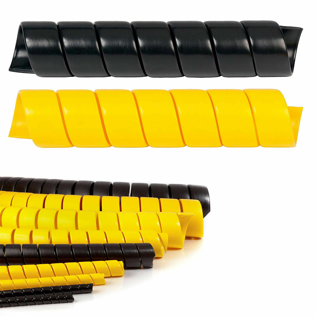 Heavy Duty (HDPE) Spiral Wrap – 1/2″ to 5″ Size Options – Protect Hoses & Cables